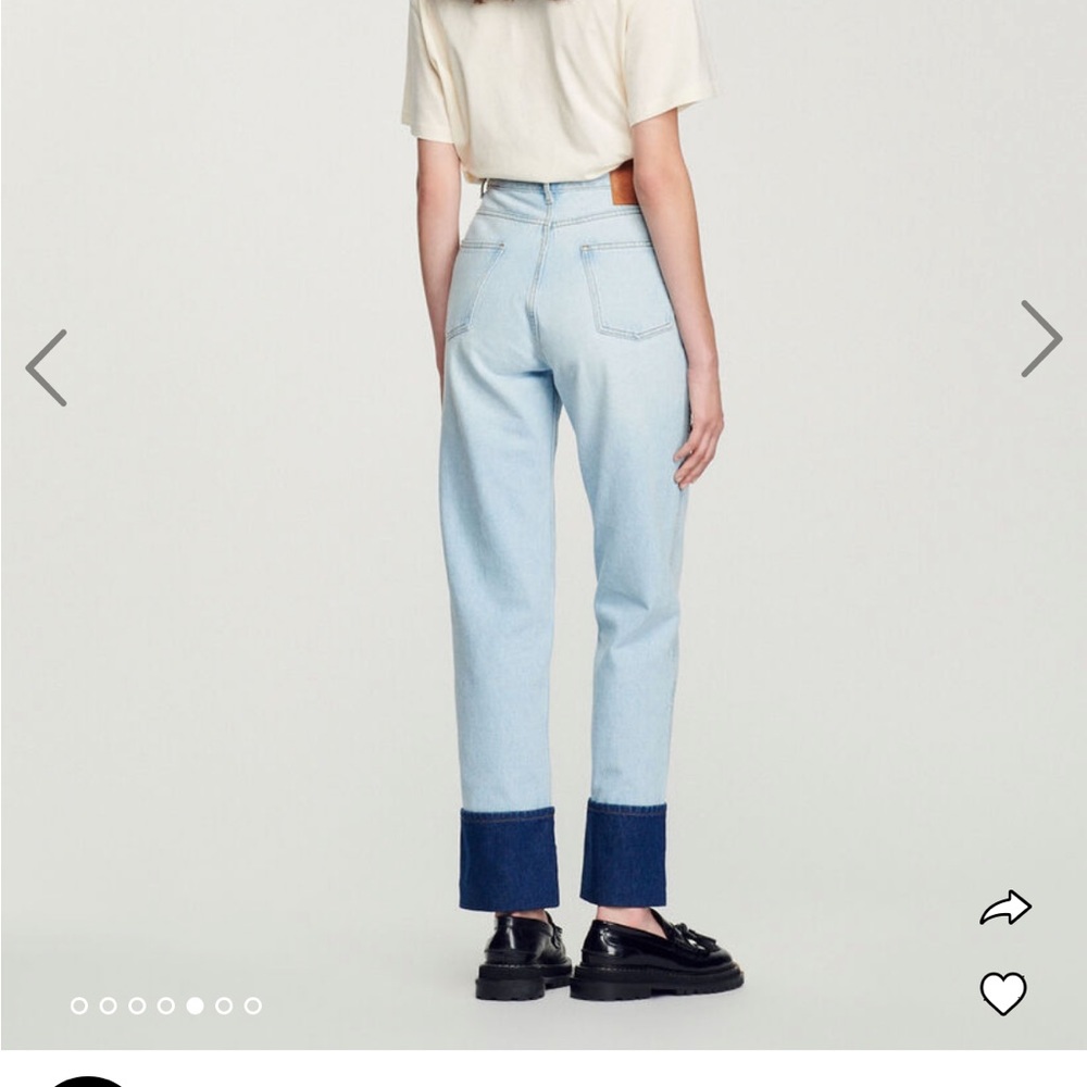 Faded jeans with contrasting cuffs - Picture 4 of 4